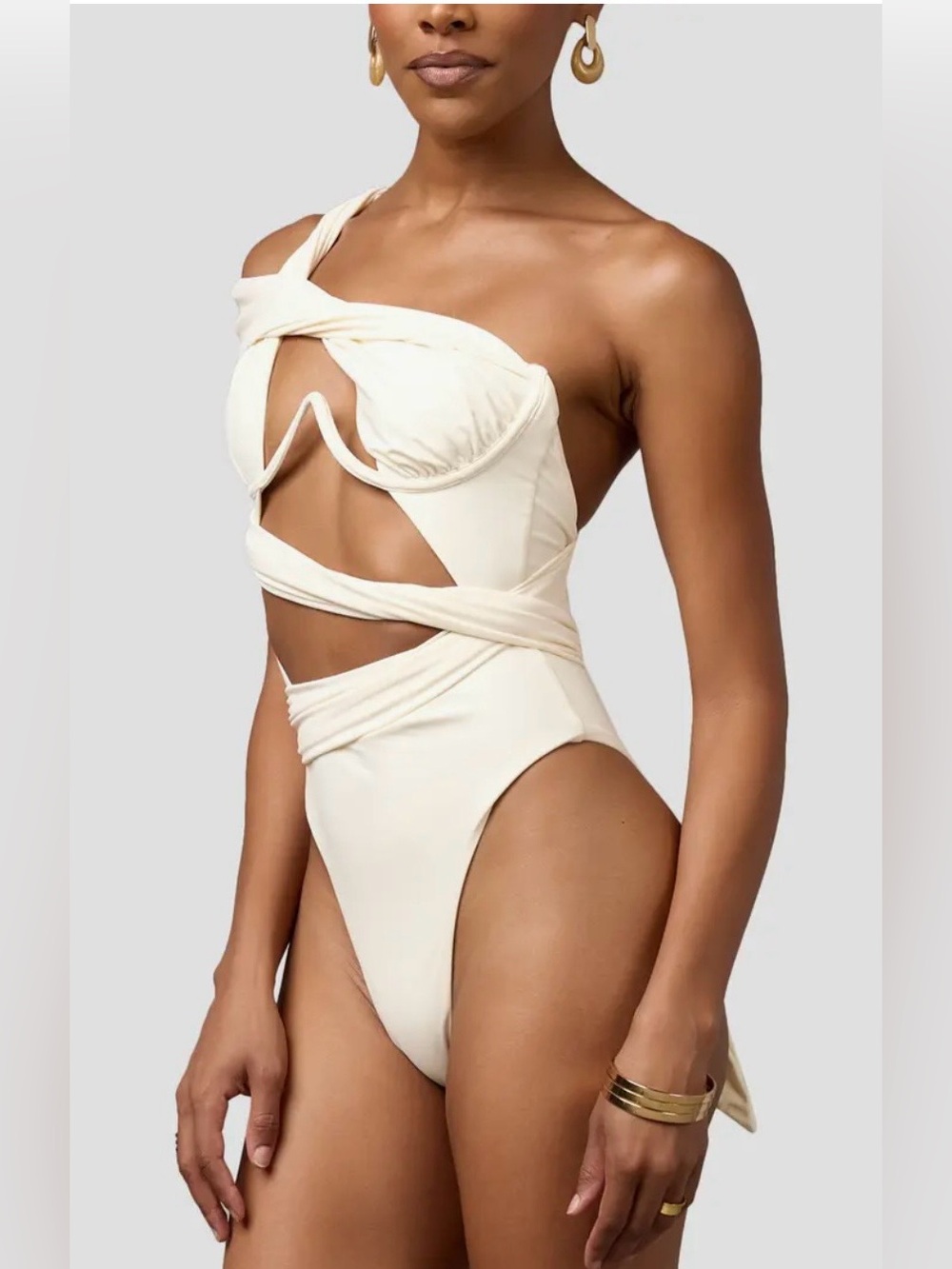 🆕NWT MBM Swim — Bella One-Piece Swimsuit — Small — Cream - Picture 2 of 5